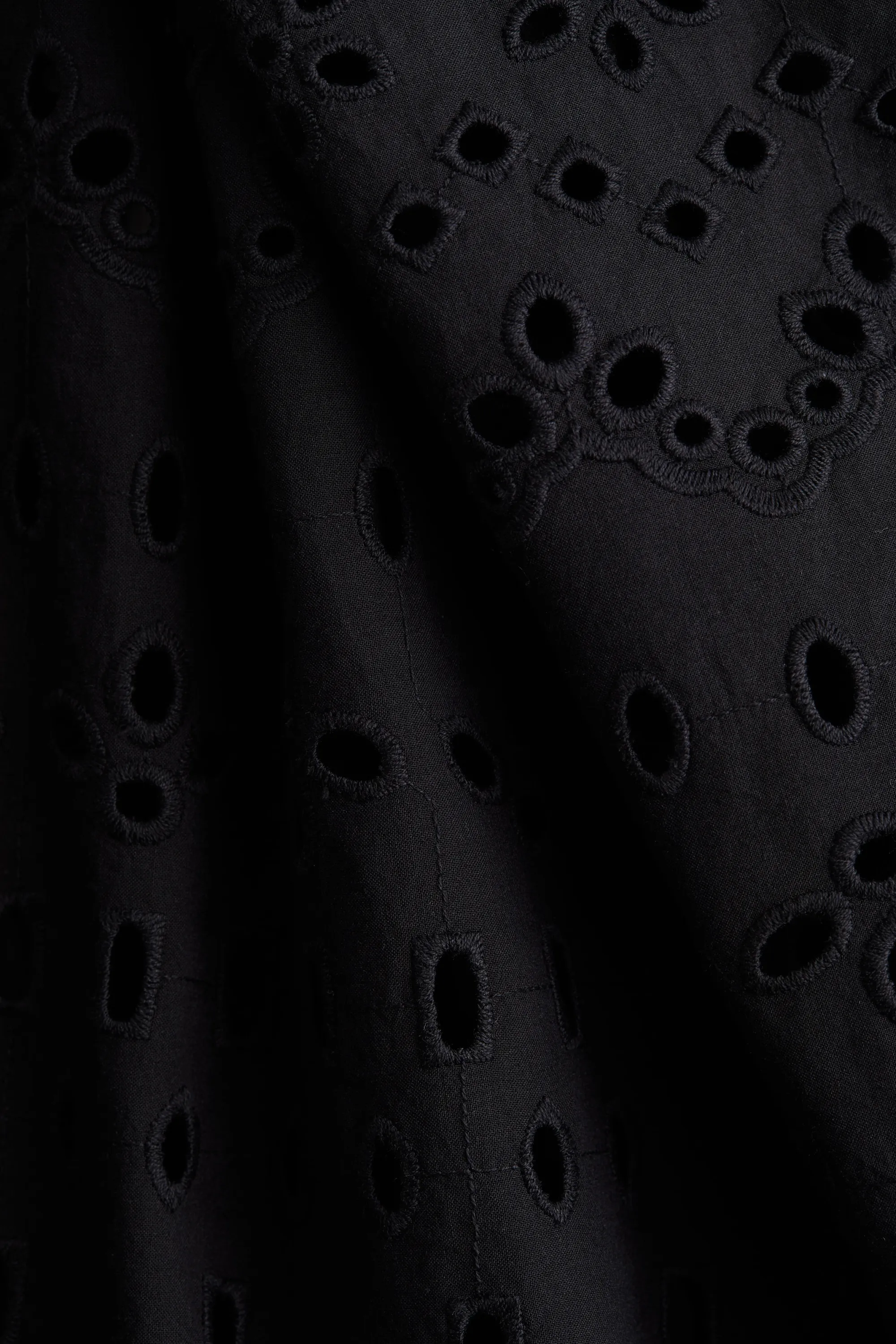 Jupe avec broderie anglaise - Noir