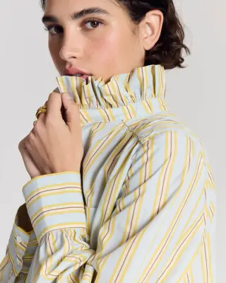 Chemise Leonor rayures bleu et jaune — photo 2
