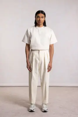 Pantalon French Military - Coton Écru — photo 2