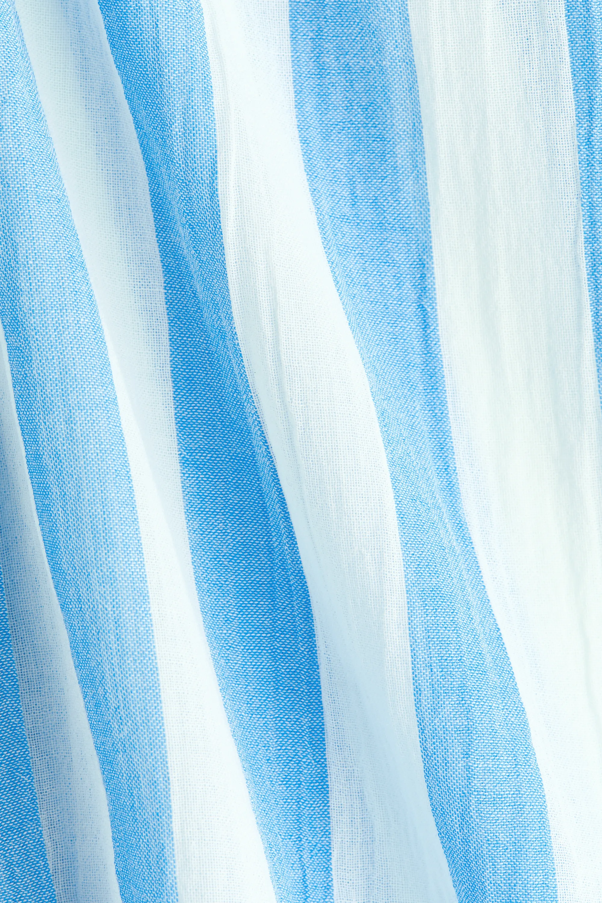 Longue chemise en coton - Bleu/rayé
