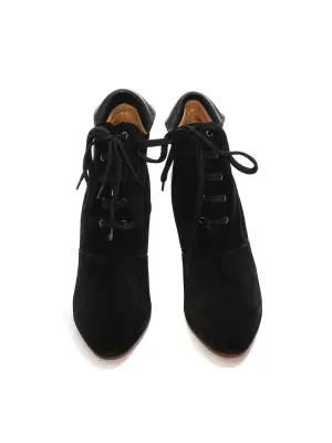 Bottines lace up KATHLEEN en cuir et suède noir NEUVES Prix boutique 595€ Taille 40,5 — photo 3