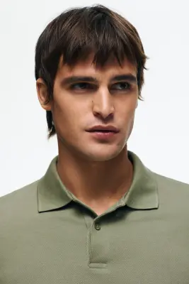Polo Regular Fit - Vert kaki — photo 1