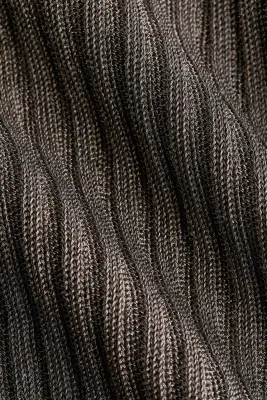 Hoodie métallisé en maille côtelée - Gris foncé — photo 5