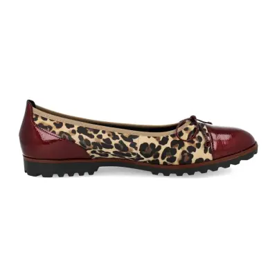 Ballerines Gabor 74.100.32 Léopard Bordeaux - Cuir Grande Pointure Femme — photo 3
