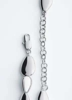 Collier à perles fantaisie arrondies - Argenté — photo 2