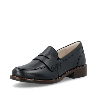 Mocassins Remonte D0F05-00 Noirs - Cuir Lisse Talon Plat Grande Pointure Femme — photo 1