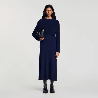 Robe longue en maille 2 en 1