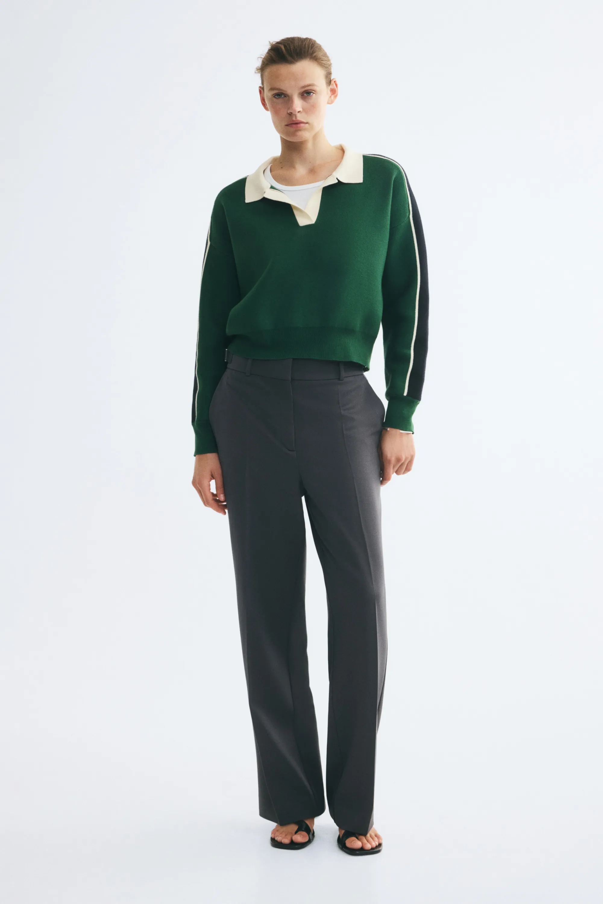 Pantalon droit en twill - Gris foncé
