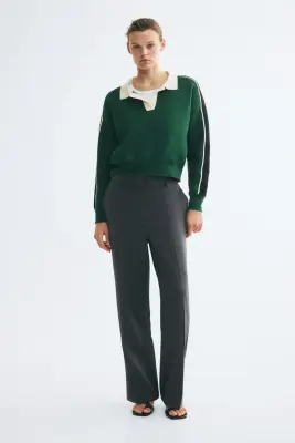 Pantalon droit en twill - Gris foncé — photo 1