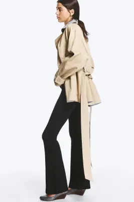 Trench-coat réversible à double boutonnage - Beige & Light Grey — photo 4