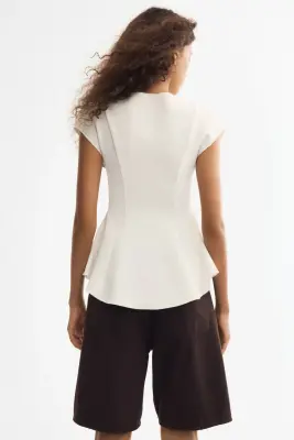 Top péplum - Crème — photo 3