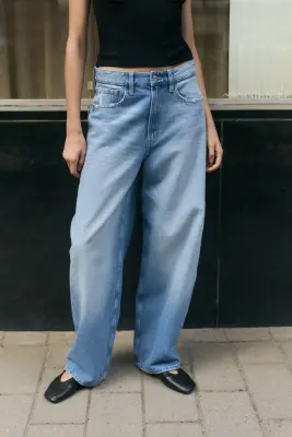 Barrel High Waist Jeans - Bleu denim clair — photo 2
