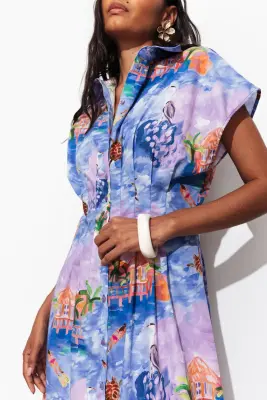 Robe-chemise motif paysage — photo 5
