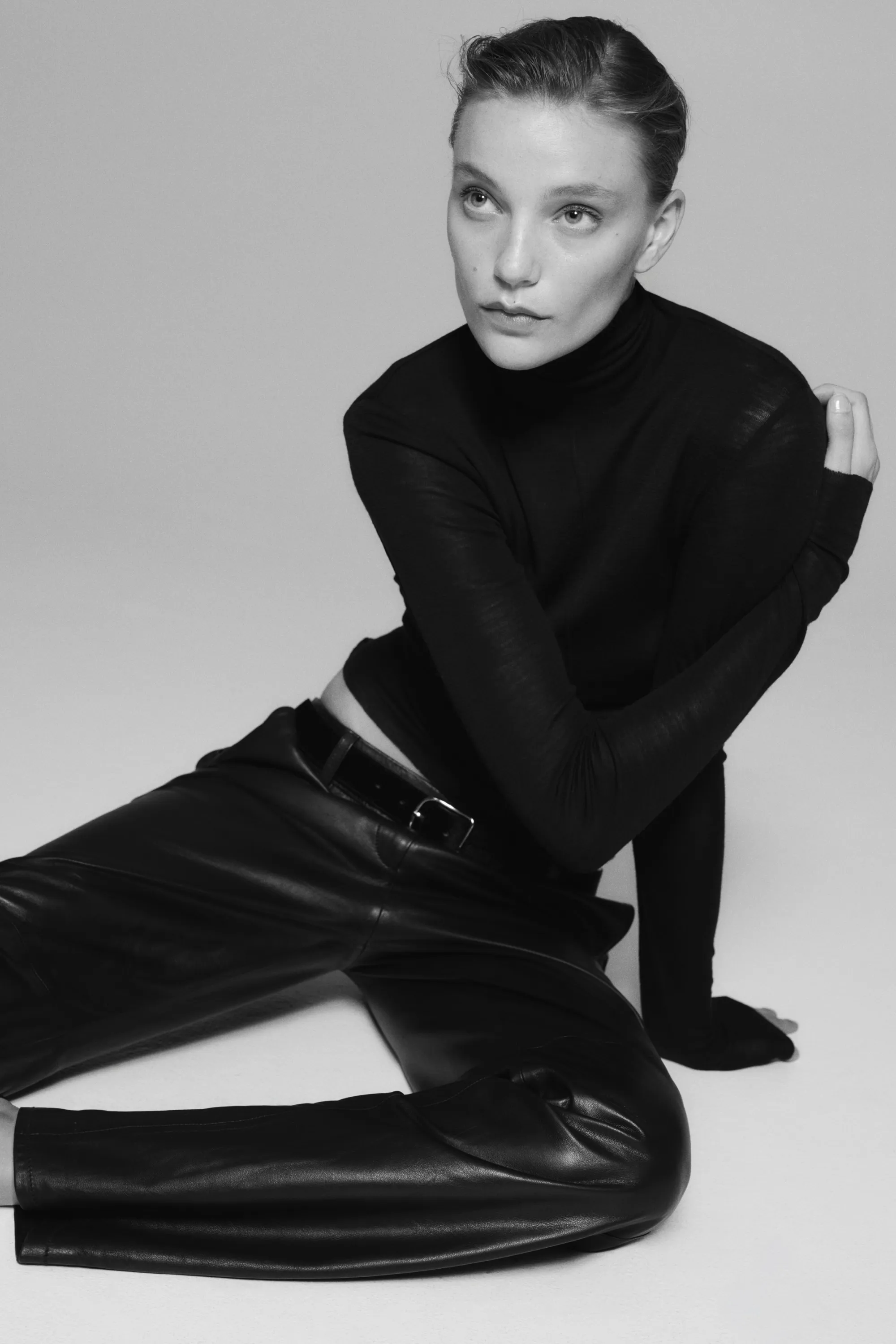 Pantalon chic en cuir - Noir