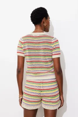 Pull rayé en crochet — photo 4