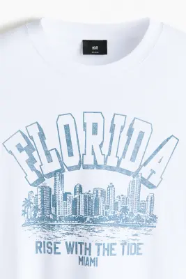 T-shirt imprimé Relaxed Fit - Blanc/Florida — photo 4
