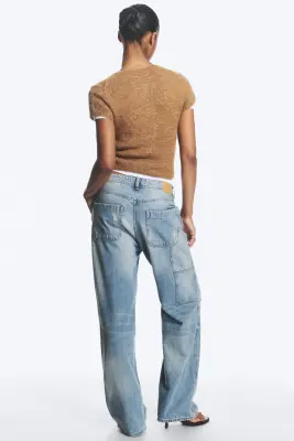 JEAN WAVE TAILLE BASSE COUPE LOOSE - Faded Blue - Bleu moyen — photo 4