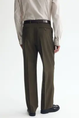 Pantalon chic Regular Fit - Vert kaki foncé — photo 3