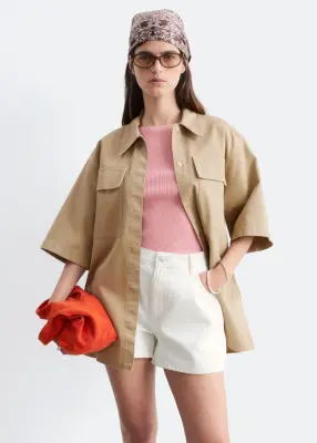 Chemise décontractée en jean - Écru — photo 2
