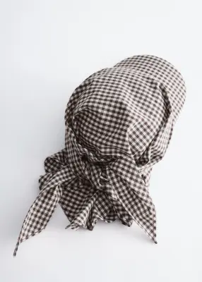 Casquette avec foulard en coton - Blanc/Marron — photo 2