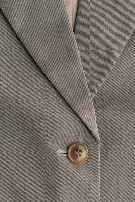 Blazer à fermeture droite en twill - Taupe — photo 5