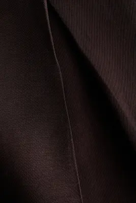 Pantalon en twill avec détail à nouer - Marron foncé — photo 4