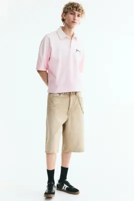 Polo Relaxed Fit - Rose clair/Metallica — photo 1