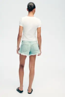 T-shirt ajusté en coton - Blanc/Caribe — photo 2