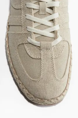 Sneakers façon espadrilles - Beige clair — photo 2