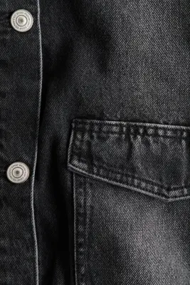 Surchemise oversize en denim - Noir denim — photo 5