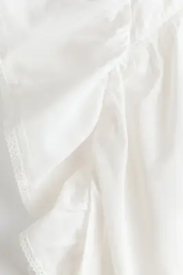 Blouse à manches volantées avec dentelle - Blanc — photo 3