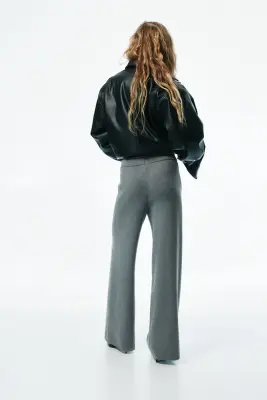 Pantalon en maille avec cordon de serrage - Gris — photo 2