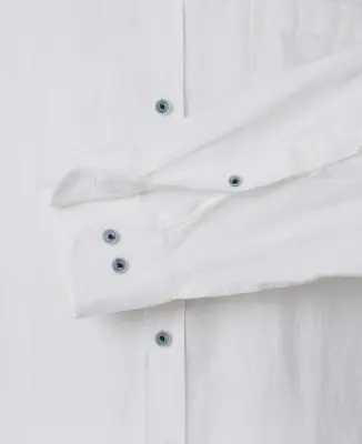 CASA MODA CHEMISE LIN ML COL MAO Blanc — photo 5
