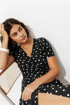 Robe longue à pois Femme — photo 5