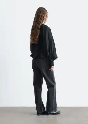 Blouse à smocks - Noir — photo 3