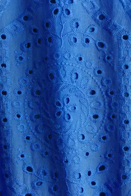 Robe chemise en coton avec broderie anglaise - Bleu vif — photo 4