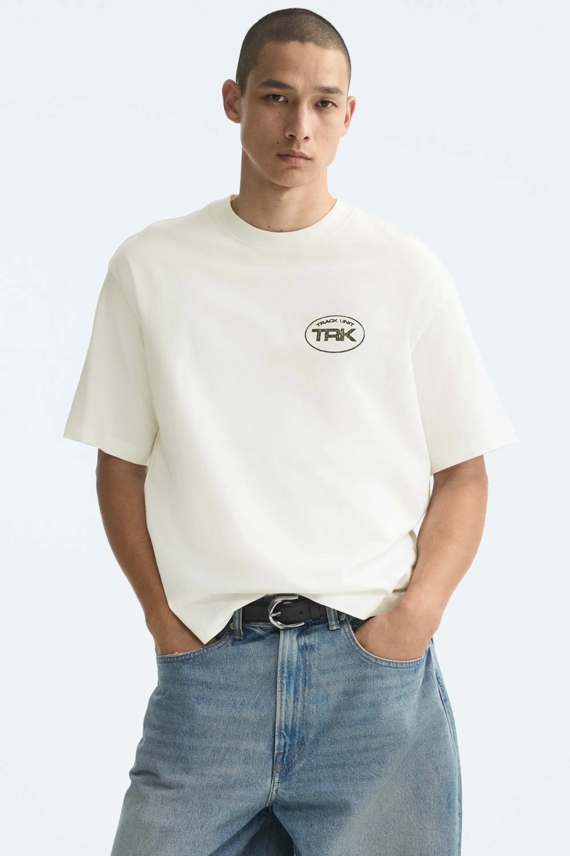 T-shirt imprimé Relaxed Fit - Blanc/Track Unit TRK