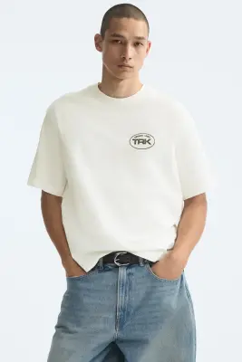 T-shirt imprimé Relaxed Fit - Blanc/Track Unit TRK — photo 1