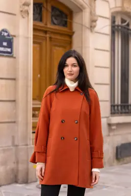 Francine Short Trench Coat - Chocolate — photo 4