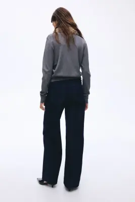 Wide High Jeans - Bleu denim foncé — photo 2