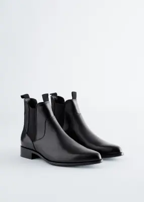 Chelsea boots en cuir à bouts pointus - Noir — photo 2
