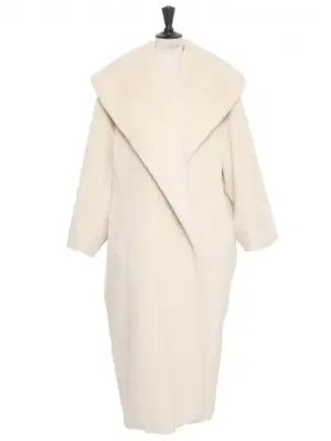 Manteau long oversized en alpaga blanc Prix boutique 2200€ Taille L — photo 1