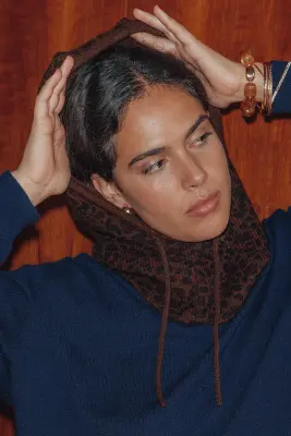 Cagoule léopard en maille — photo 2