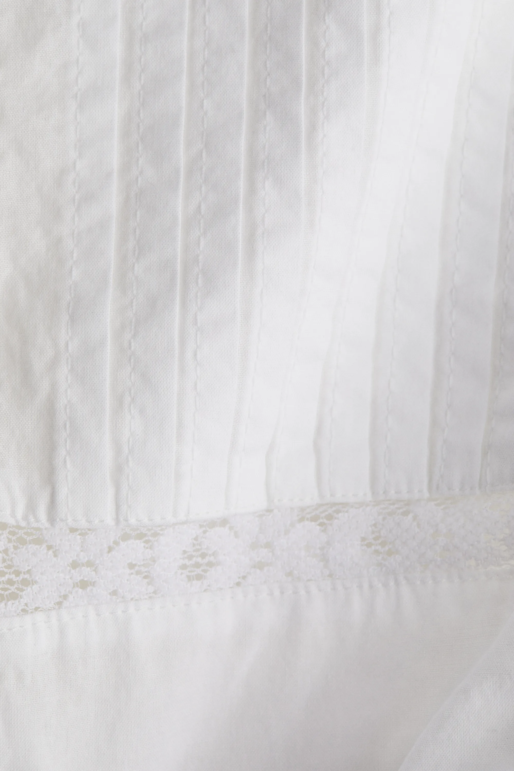 Flounce-trimmed strappy top - Blanc