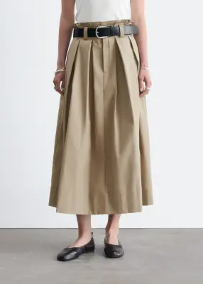 Jupe midi plissée - Beige — photo 2