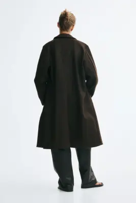Manteau à fermeture droite - Marron foncé — photo 4