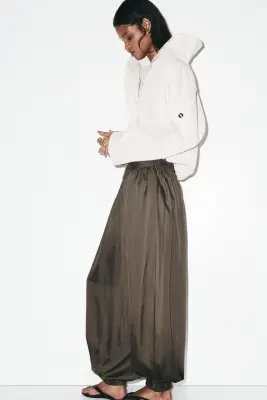 Veste en twill avec col châle - Beige clair — photo 3