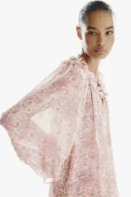 Robe tunique oversize - Beige clair/motif cachemire — photo 2