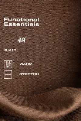 T-shirt à col cheminée Warming Slim Fit - Marron — photo 5
