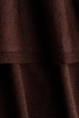 Top cape en maille fine - Marron foncé — photo 4